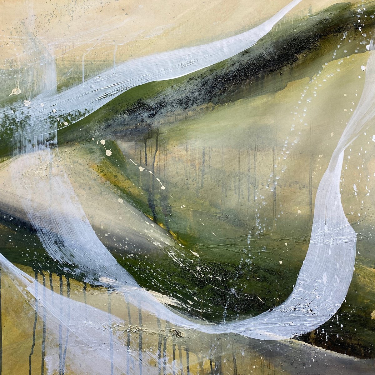 Impressionistic Abstract Acrylic Painting By Helen Mount, 24 X 24, Authentic Desires/7, Original Artwork