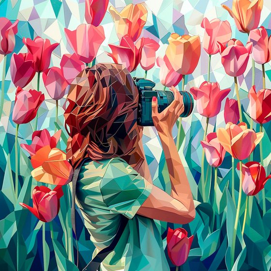 PHOTO IN A FIELD OF TULIPS