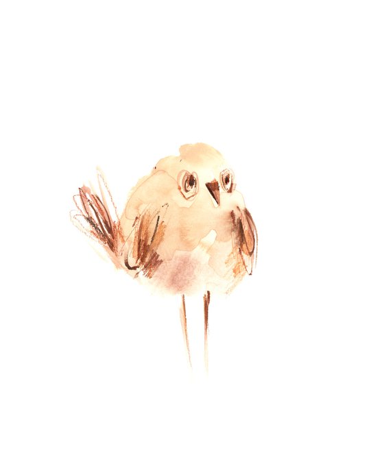 Cute birds watercolor painting 2 set