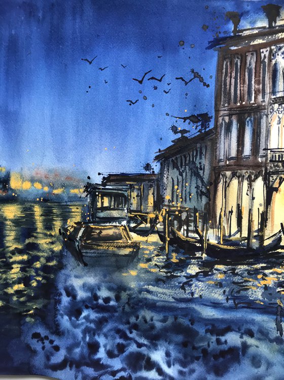 Night travel in Venice