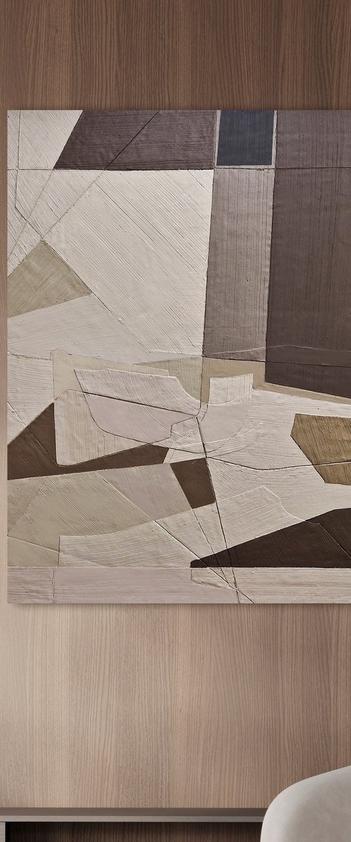 "Bella 2" Textured abstract geometric art by Marine