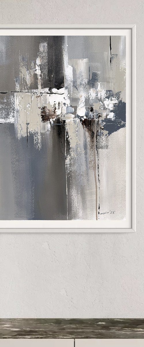 Grey Beige abstract by Tatiana Malinovscaia