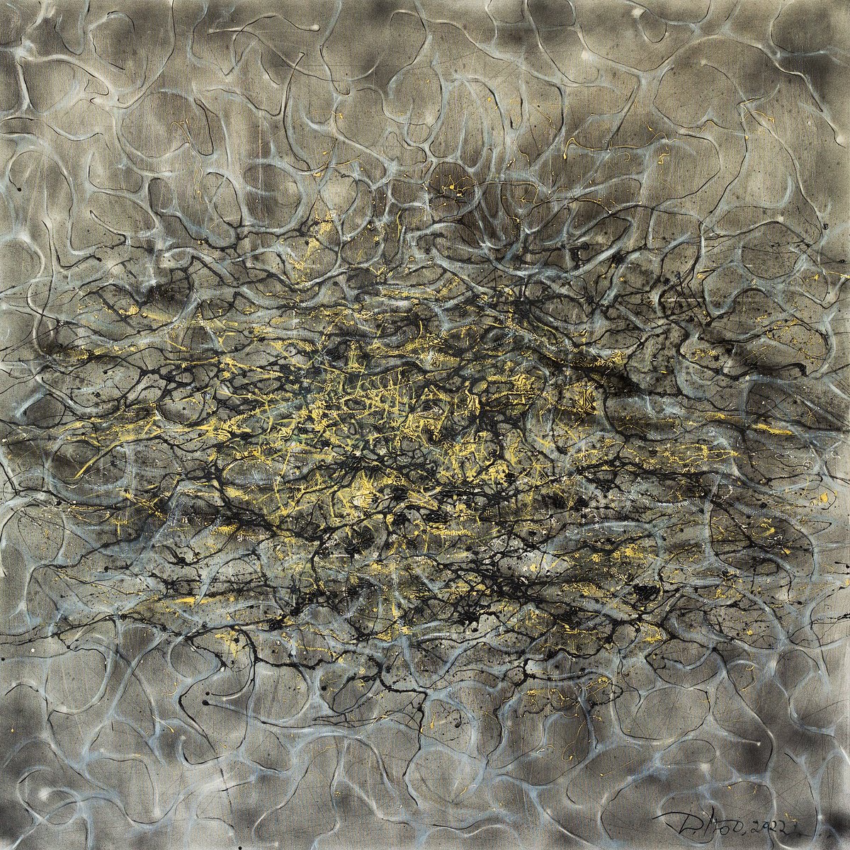 Abstract Oil Painting By Liudmyla Davydenko, 55 X 55", Penetration 1, Original Artwork