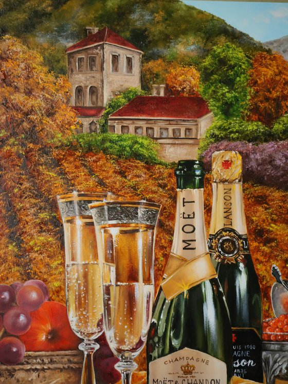 Champagne Painting, Fall Scene