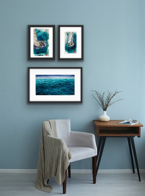 DEEP GREEN SEA - triptych