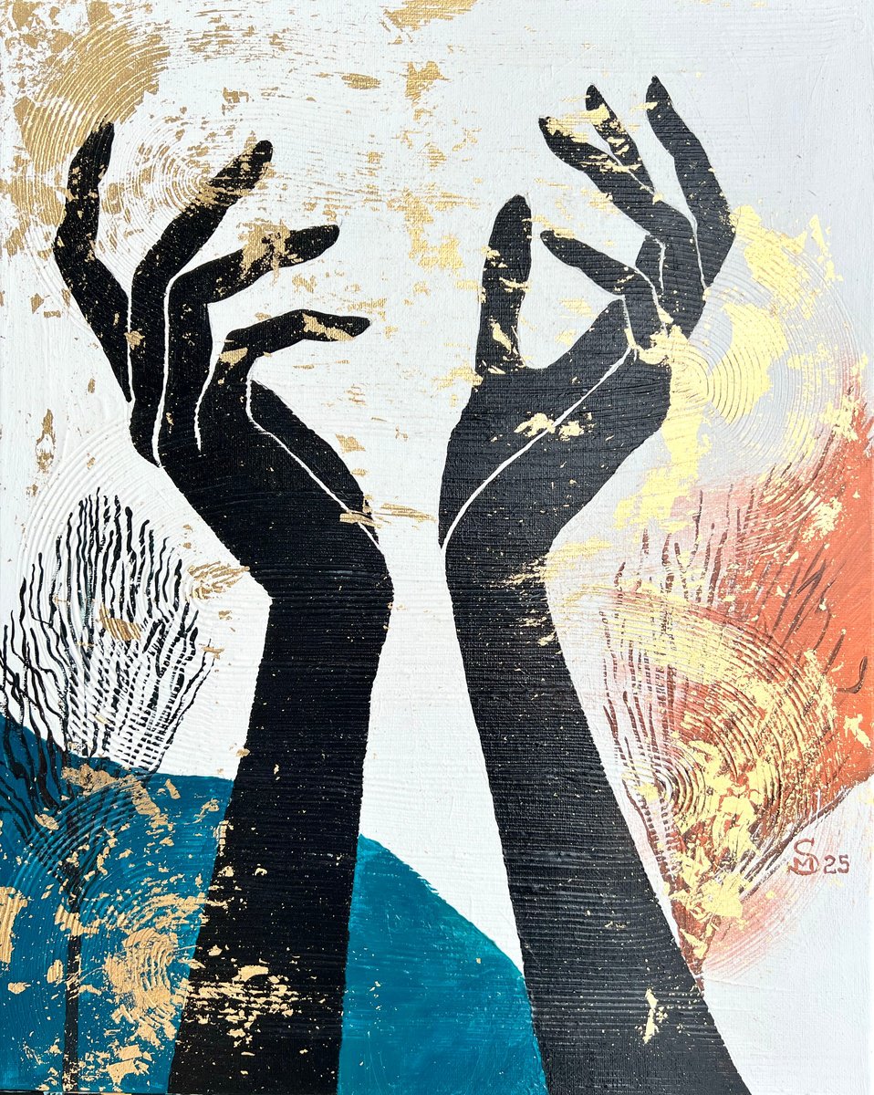 Portrait Acrylic Painting By Margarita Stepanova, 16 X 20", Magic Within, Original Artwork