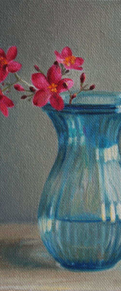 small blue vase by Julia Diven