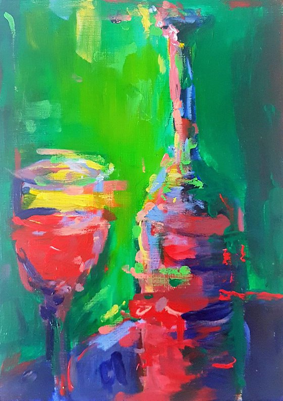 Wine Glass and Bottle