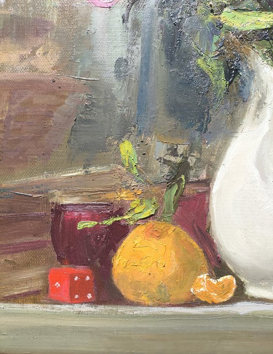Flowers in a White Jug