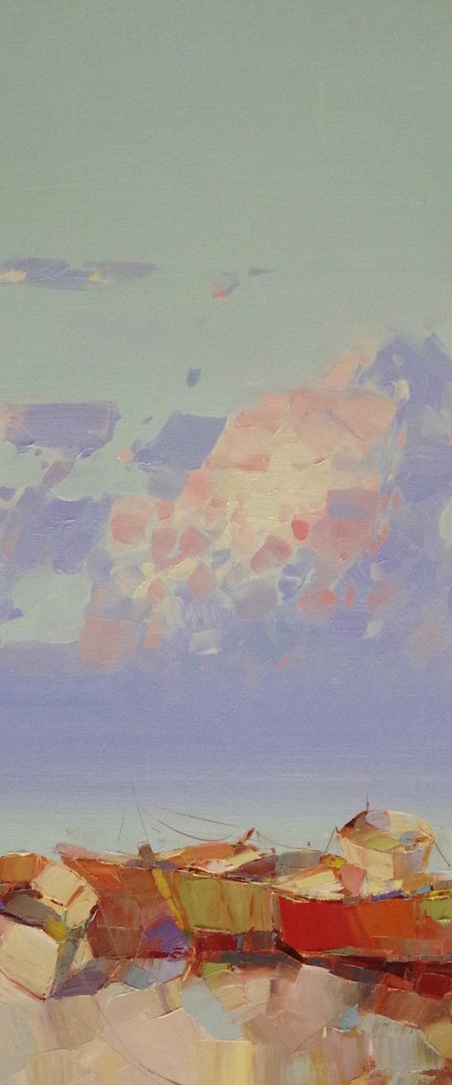 Seashore Original oil painting, Handmade artwork, One of a kind by Vahe Yeremyan