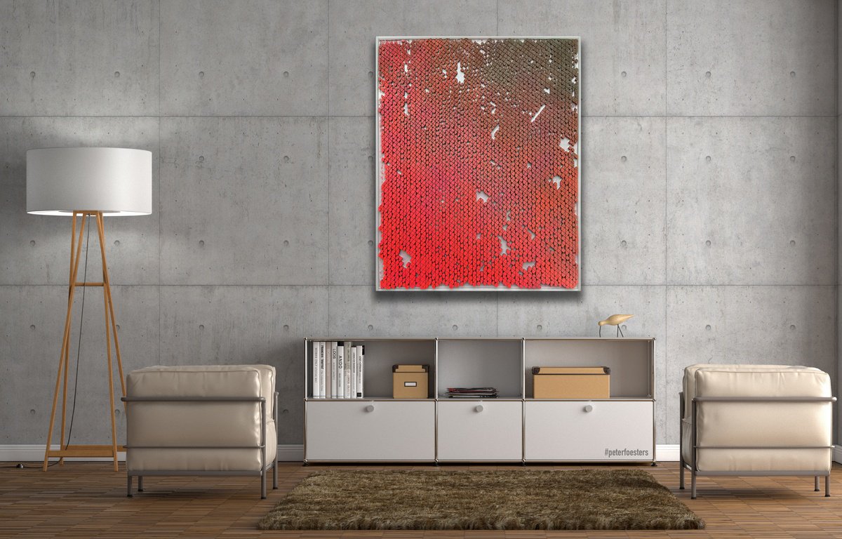 Geometric Abstract Painting By Peter Foesters, 40 X 52", Edge Of Order, Original Artwork