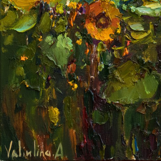 Sunflowers  Impasto Oil painting