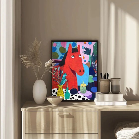 Still Life with a Red Horse
