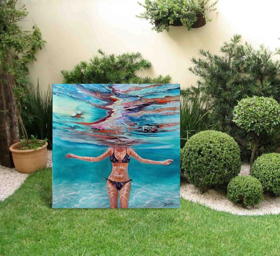 swimming girl10, 32x32in