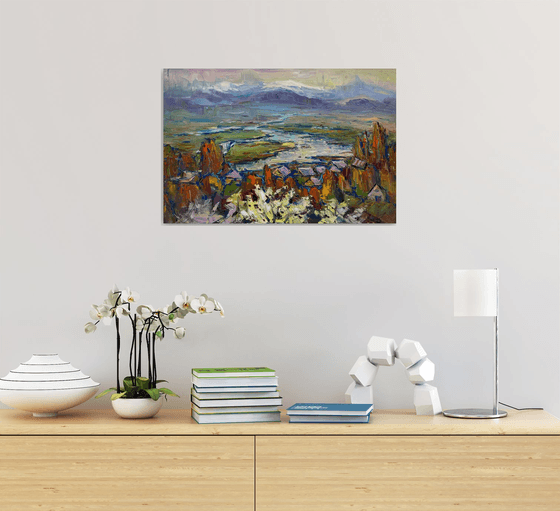 "Sunset by the river"