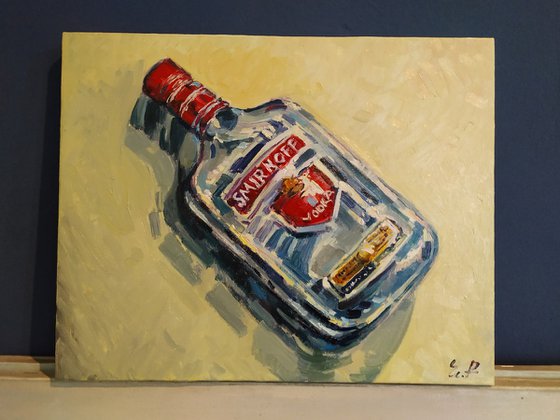 Retro pictures series -  Smirnoff vodka (24x30cm, oil painting, ready to hang)