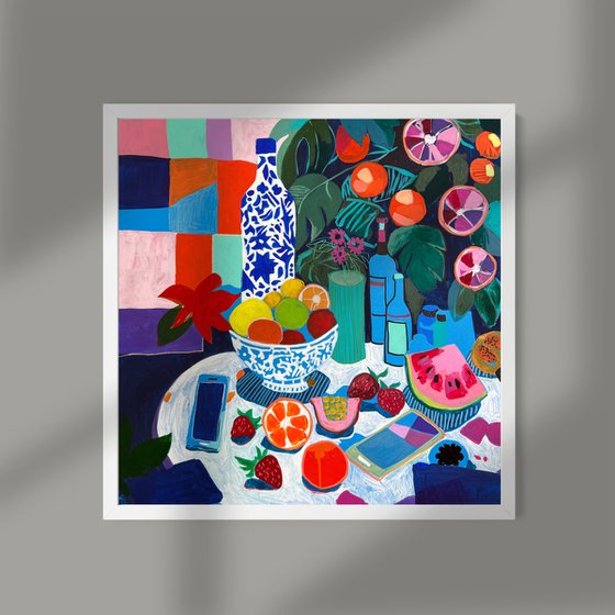 Still life with Vase and Fruit
