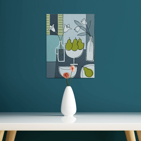 Still Life with 4 Pears II