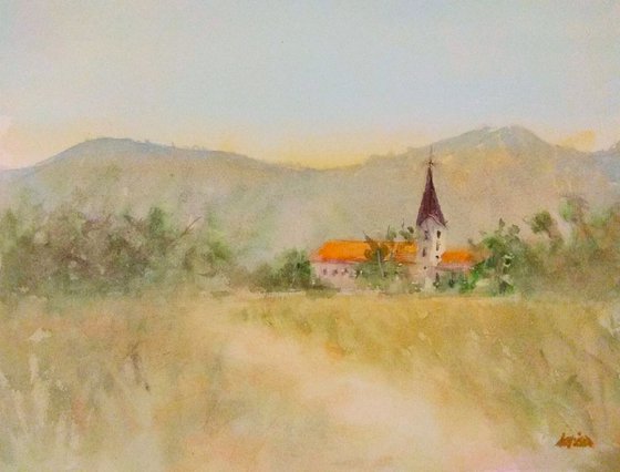 The gentle beauty of Logarska valley, Slovenia | Original aquarelle painting