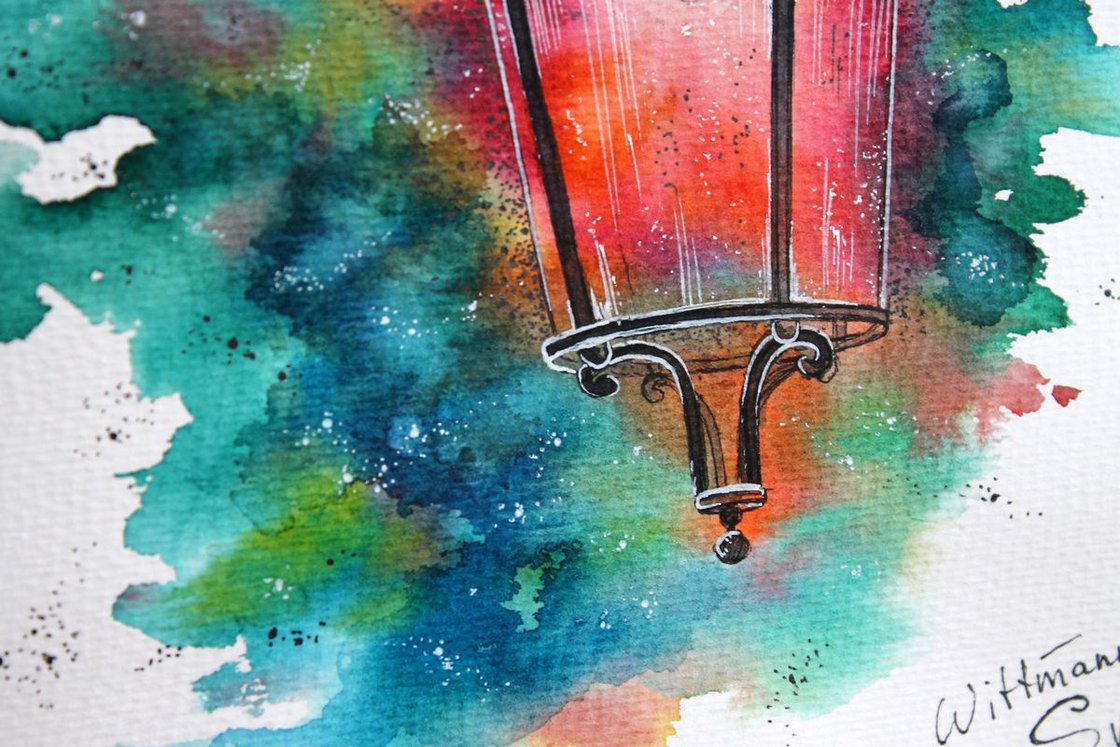 Beautiful streetlight #2. Watercolour by Svetlana Wittmann | Artfinder