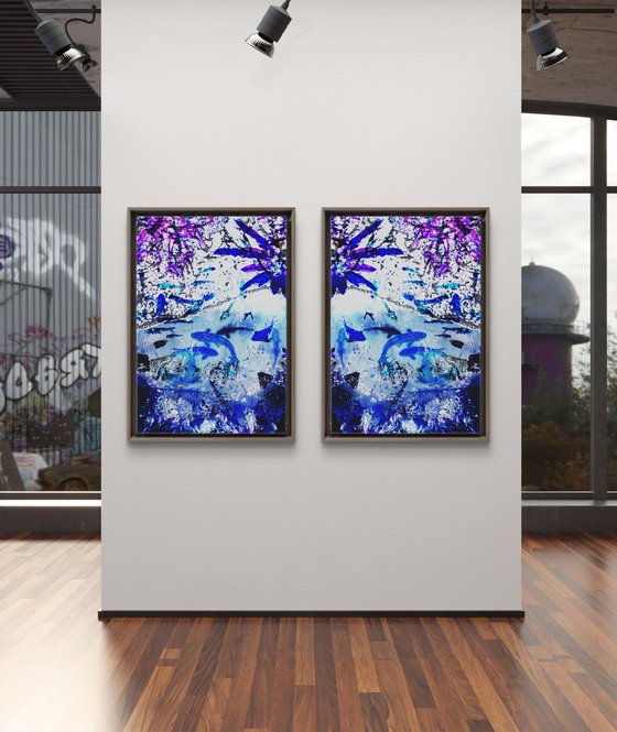 Set of 2 Blue Koi Fishes