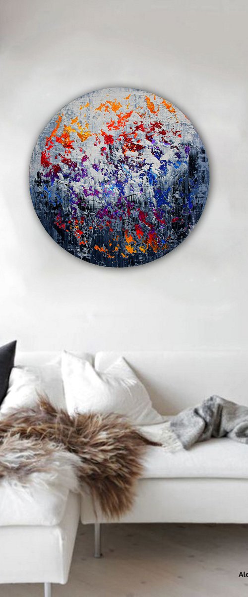 Circular abstract painting / Abstract 1139 by Alex Senchenko
