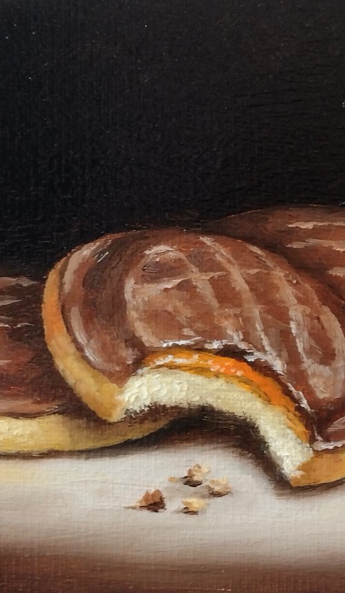 Jaffa cakes still life by Jane Palmer Art