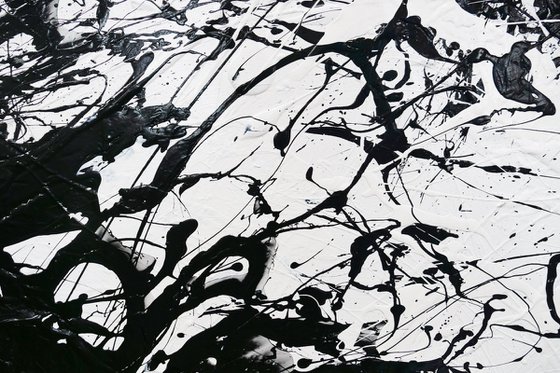 Colour Void 250cm x 150cm Black White Textured Abstract Art