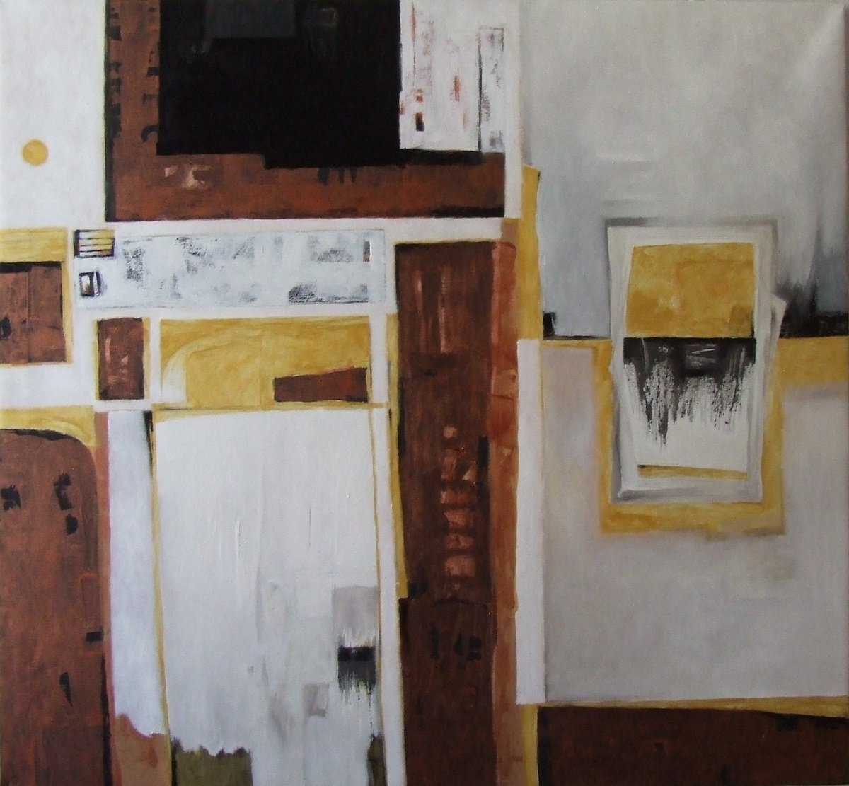 Abstract Oil Painting By Csaba Csendes, 40 X 37, Csak BelulrS?l Lathato., Original Artwork