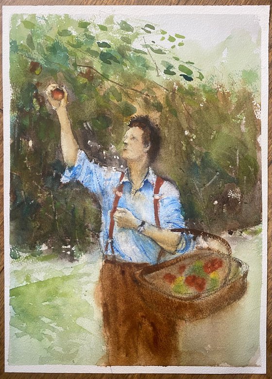 Monty in the orchard