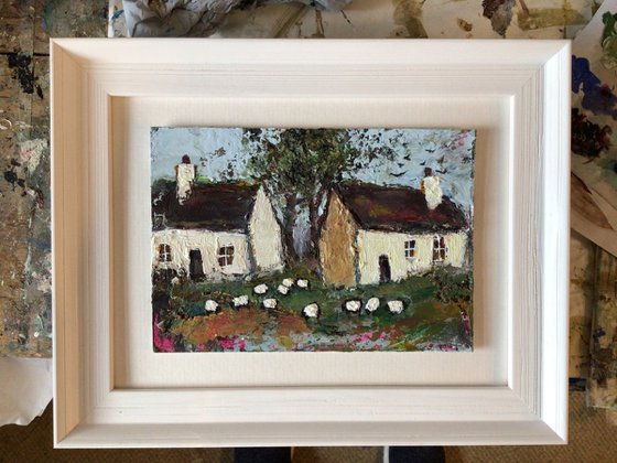 PEAR TREE COTTAGE.   FRAMED.