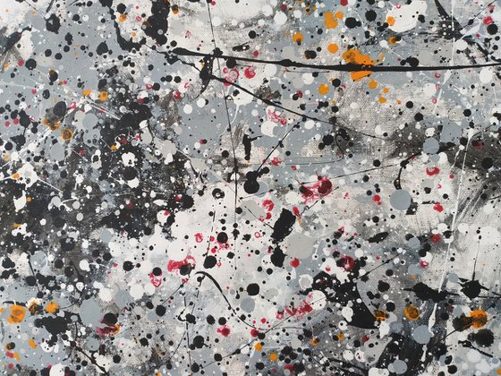 Abstract J.Pollock style acrylic by M.Y.