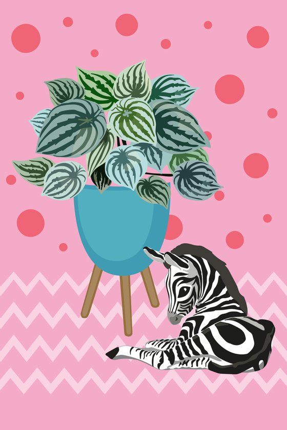 "My cute zebra" small vector series, digital art.