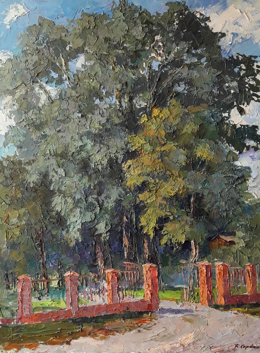 Oil painting School park nSerb54 by Boris Serdyuk