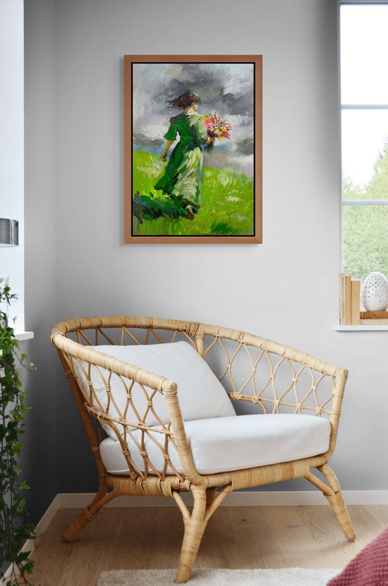 Girl in Green Meadow