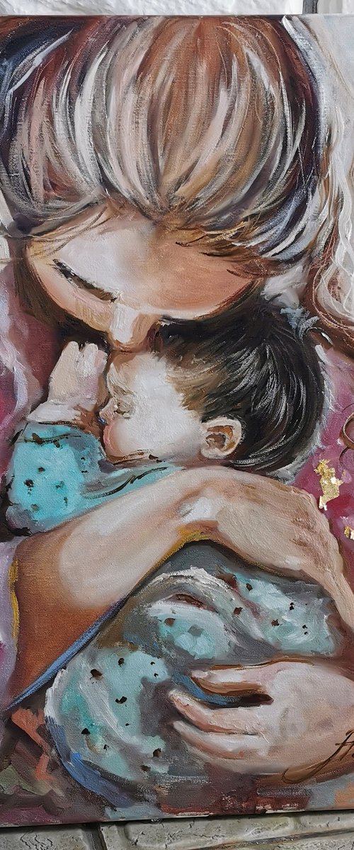 Christmas Motherhood painting by Annet Loginova