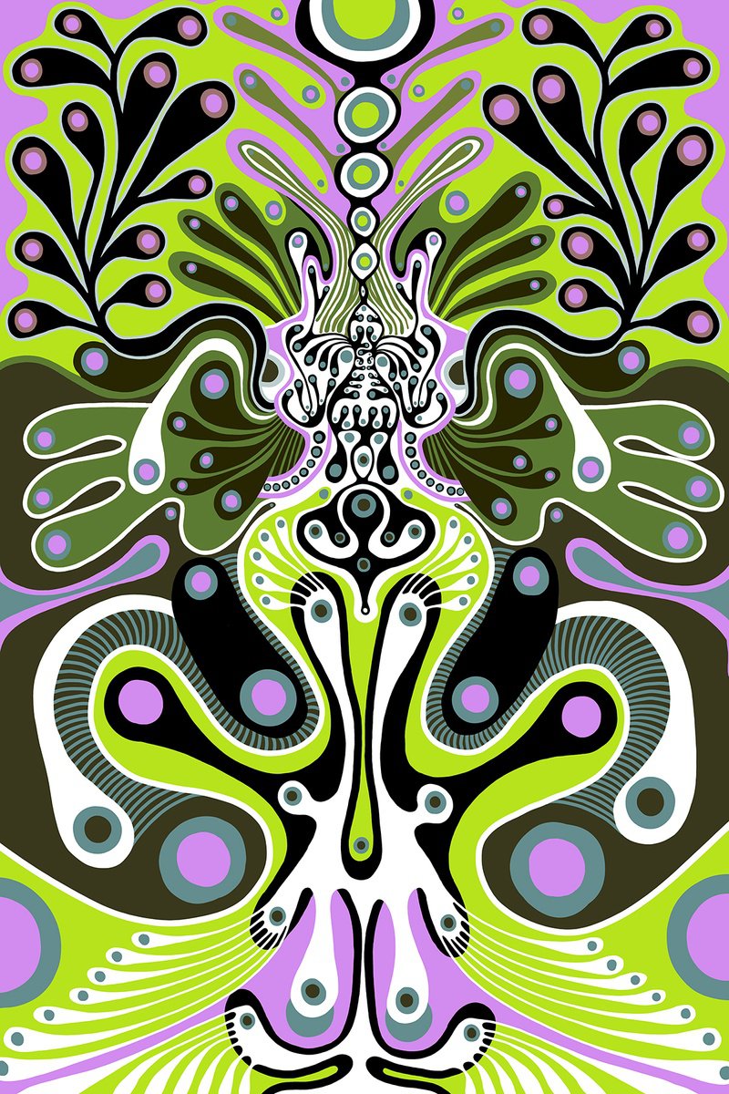 Abstract Landscape Giclee Print By Alasdair Willis, 16 X 23, Lime Orchard, Original Artwork