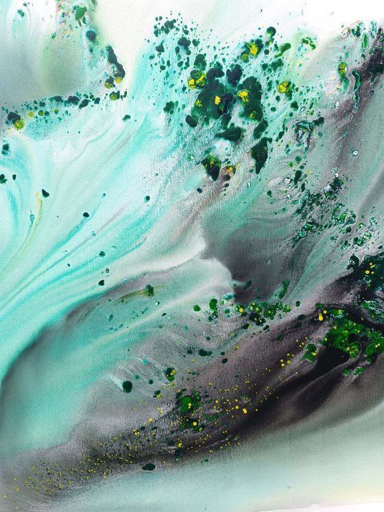 Nature 476 — Abstract Turquoise Surge