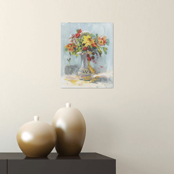 Vase of Flowers watercolor