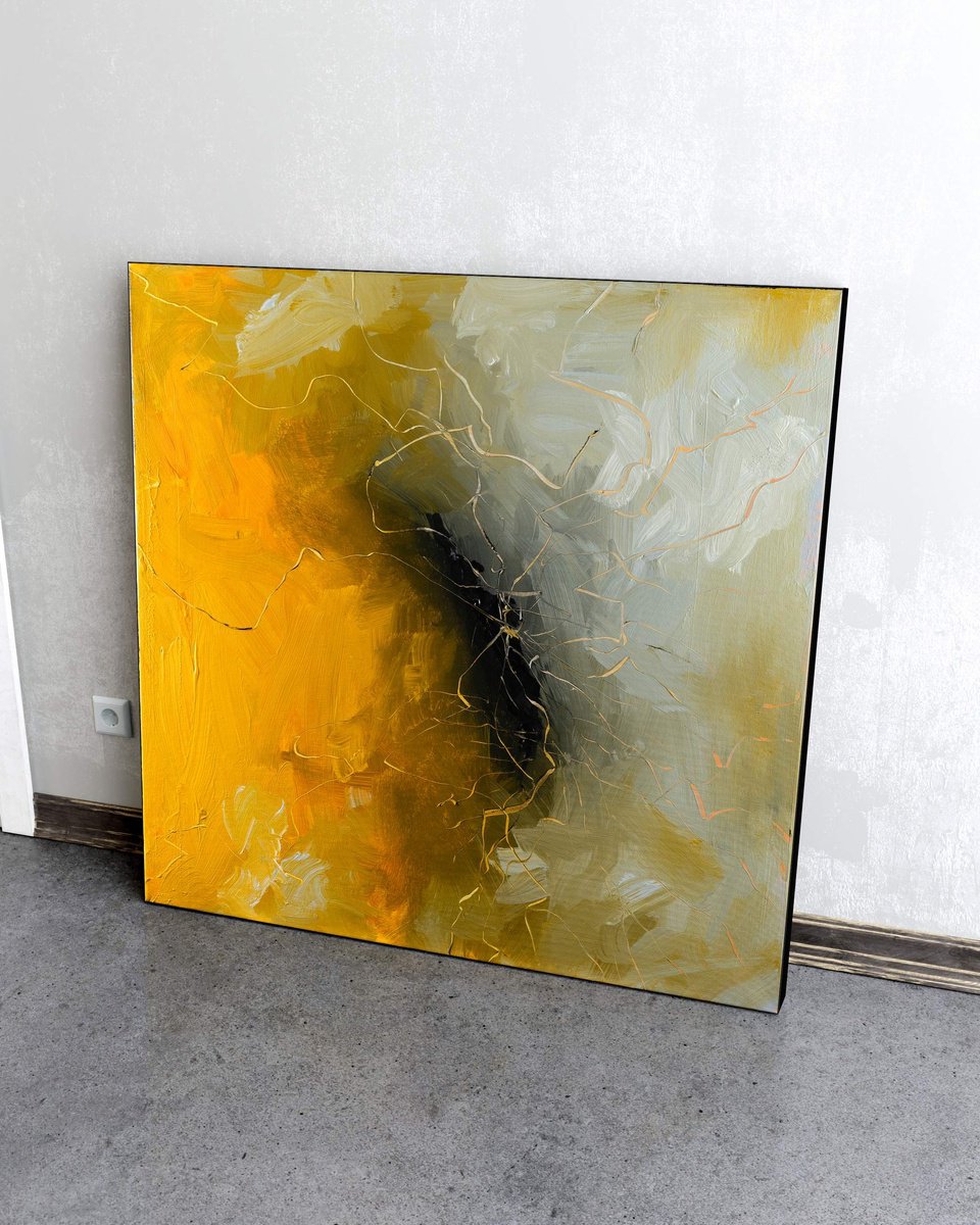 Organic Abstract Acrylic Painting By Nemanja Nikolic, 36 X 36", As You Fade Away, Original Artwork