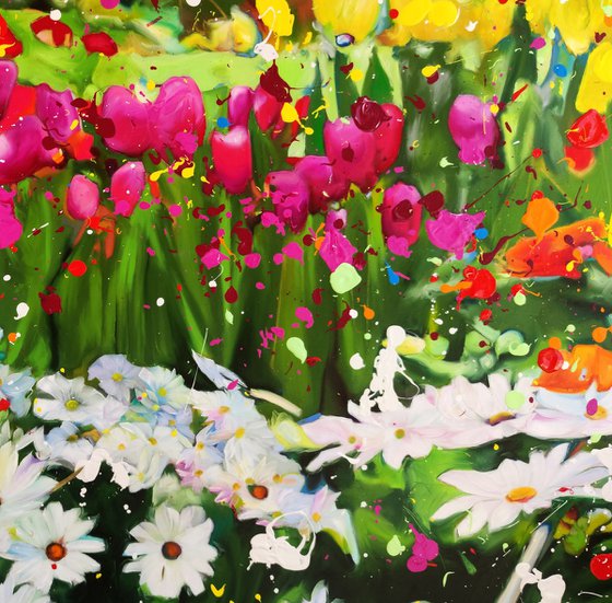 Forest Flowers - Large oil painting