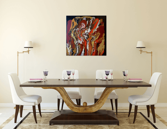 80 x 80 cm "Autumn Foliage"  Abstract painting on canvas