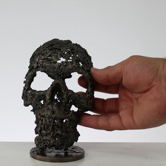 skull - sculpture metal vanity skull steel lace - Buil