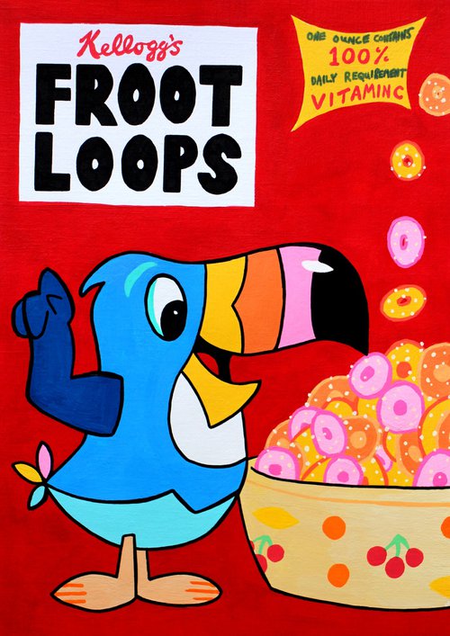 Froot Loops Cereal Painting by Ian Viggars