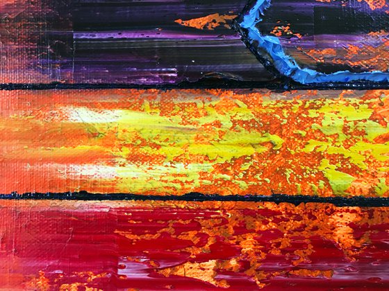 "Face Off" - FREE USA SHIPPING + Special Price - Original PMS Abstract Oil Painting On Canvas - 36" x 12"