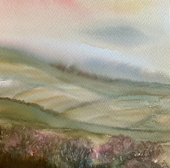 Misty chalk hills