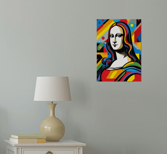 Mona Lisa in the style of Roy Lichtenstein