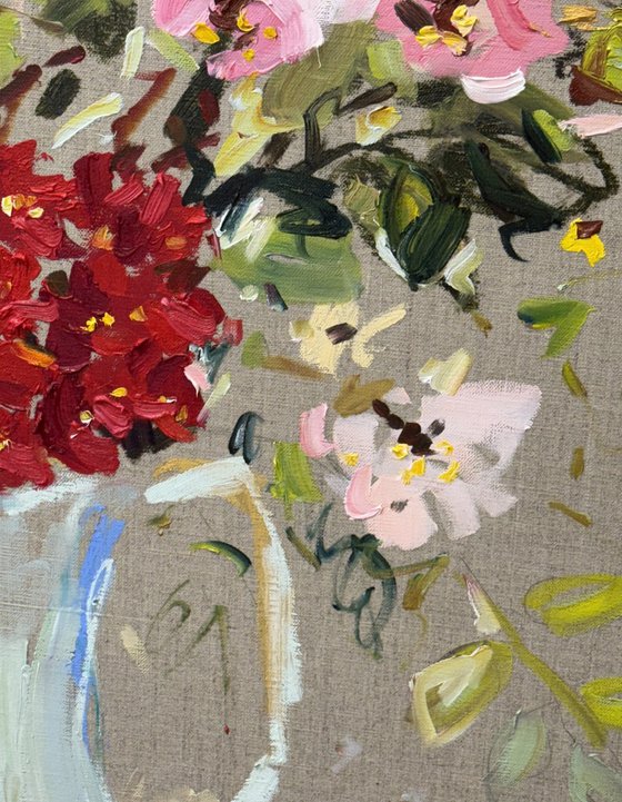 Summer flowers in a jug