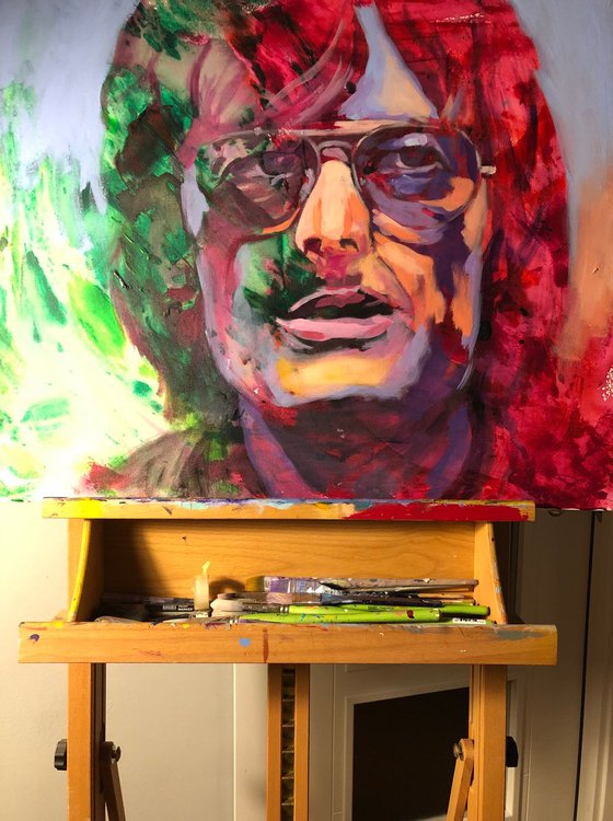 Peter Fonda Portrait Acrylic on canvas 81x66cm