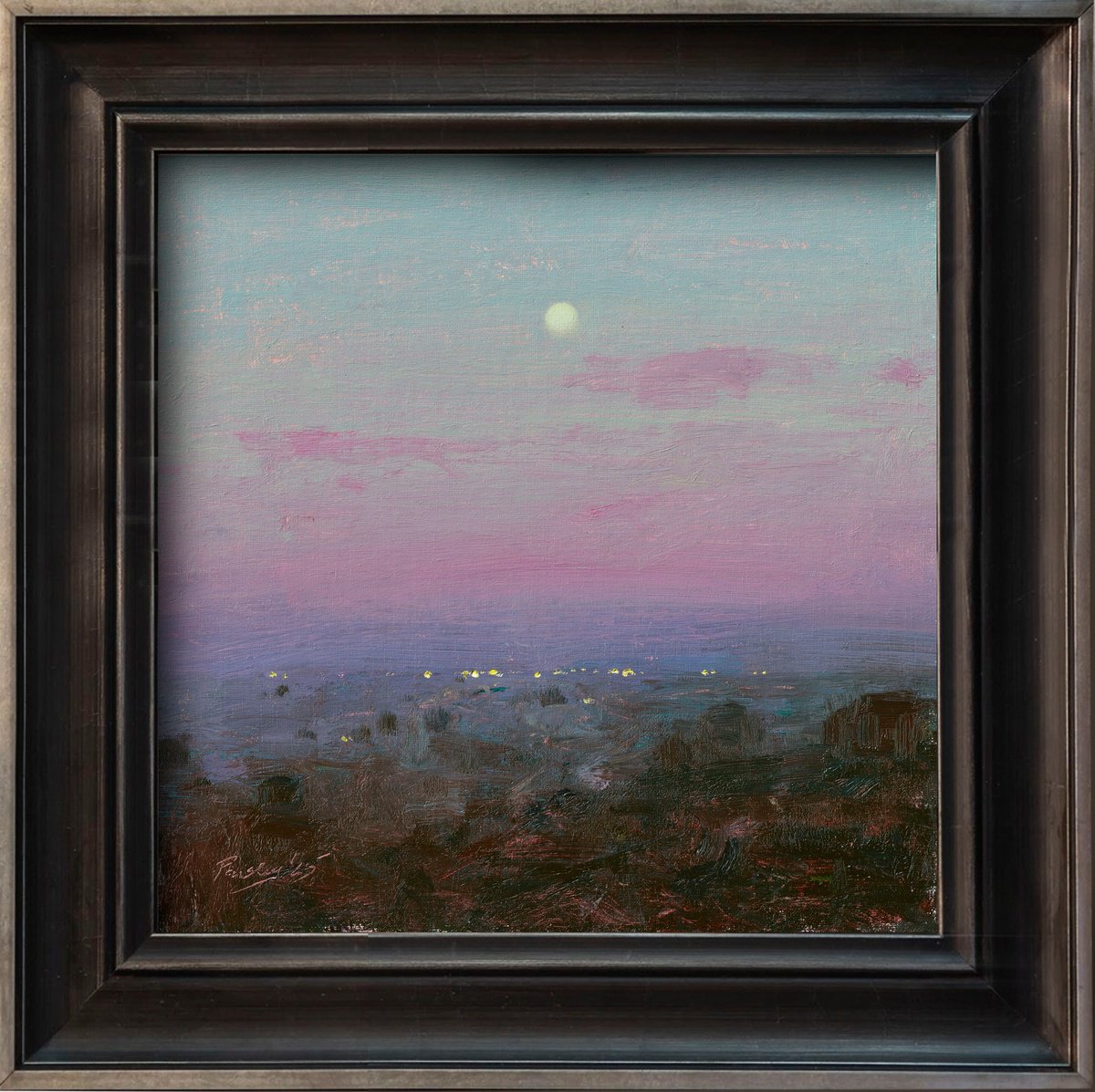 Impressionistic Landscape Oil Painting By Ayna Paisley, 13 X 13, Quiet As The Last Light, Original Artwork